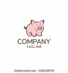 Pig logo vector stock template