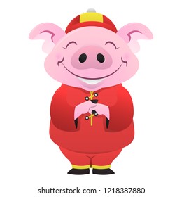 Pig Mascot For Chinese New Year Cartoon Vector