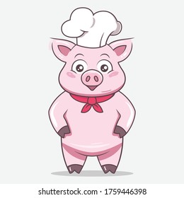 Pig mascot design illustration vector template