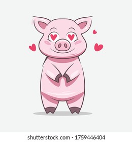 Pig mascot design illustration vector template