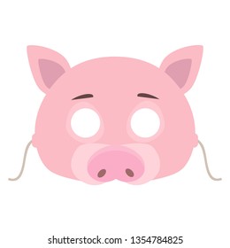 Pig mask. Childish masquerade mask. Isolated vector illustration