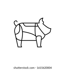 Pig, meat icon. Simple line, outline vector batcher icons for ui and ux, website or mobile application