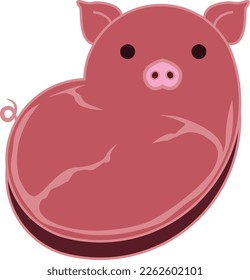 Icono de la carne de cerdo con cara de cerdo