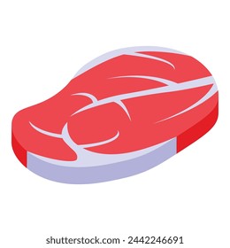 Pig meat steak icon isometric vector. Fresh organic food. Piglet farm animal