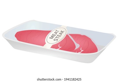 Pig meat steak. vector illustration