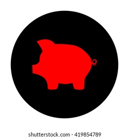 Pig money bank sign