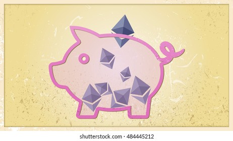 Pig money box for ethereum savings
