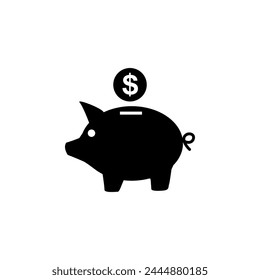 Pig Money Box flat vector icon. Simple solid symbol isolated on white background