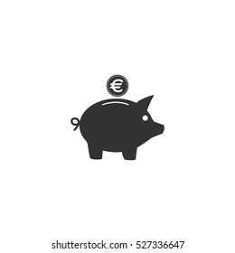 Pig Money Box Icon Flat. Illustration Isolated Vector Sign Symbol