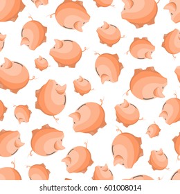 Pig money box seamless pattern