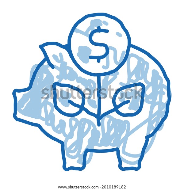 pig money
box sketch icon vector. Hand drawn blue doodle line art pig money
box sign. isolated symbol
illustration
