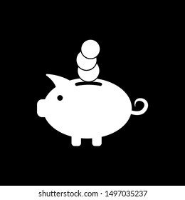 pig with money icon, vector illustration