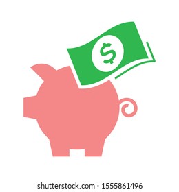 Pig moneybox logo template vector icon design