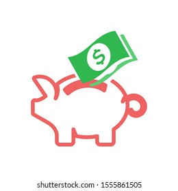 Pig moneybox logo template vector icon design