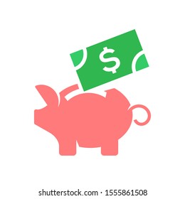 Pig moneybox logo template vector icon design