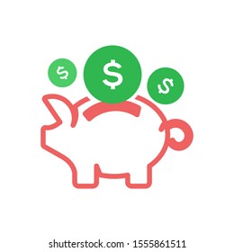 Pig moneybox logo template vector icon design