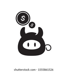 Pig moneybox logo template vector icon design