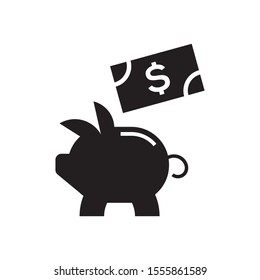 Pig moneybox logo template vector icon design