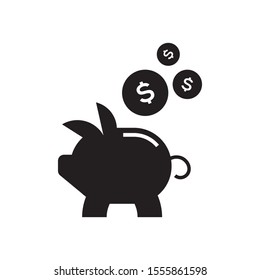 Pig moneybox logo template vector icon design