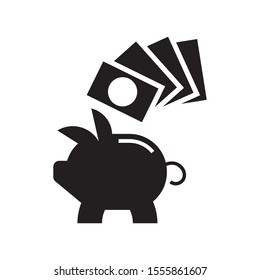 Pig moneybox logo template vector icon design