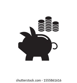 Pig moneybox logo template vector icon design