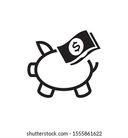 Pig moneybox logo template vector icon design