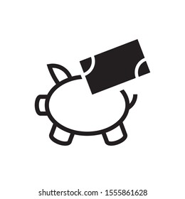 Pig moneybox logo template vector icon design
