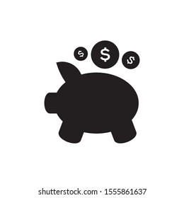 Pig moneybox logo template vector icon design