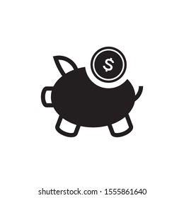 Pig moneybox logo template vector icon design