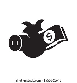 Pig moneybox logo template vector icon design
