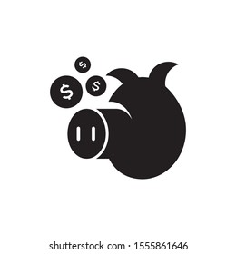Pig moneybox logo template vector icon design