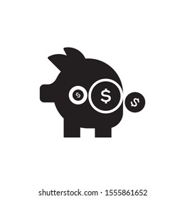 Pig moneybox logo template vector icon design