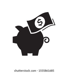 Pig moneybox logo template vector icon design