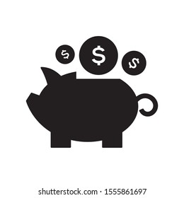 Pig moneybox logo template vector icon design