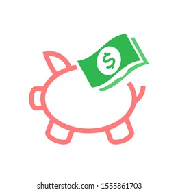Pig moneybox logo template vector icon design
