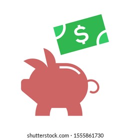 Pig moneybox logo template vector icon design