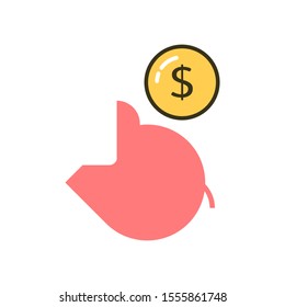 Pig moneybox logo template vector icon design