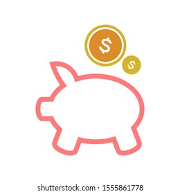 Pig moneybox logo template vector icon design