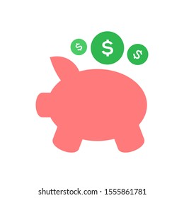 Pig moneybox logo template vector icon design