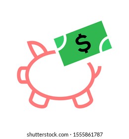 Pig moneybox logo template vector icon design