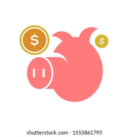 Pig moneybox logo template vector icon design