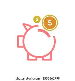 Pig moneybox logo template vector icon design