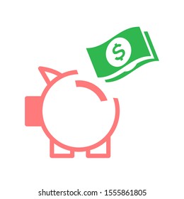 Pig moneybox logo template vector icon design