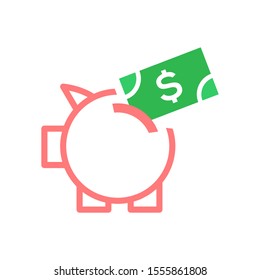 Pig moneybox logo template vector icon design