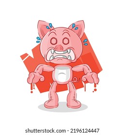 the pig monster vector. cartoon character
