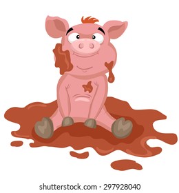 pig in mud
