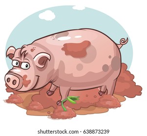 Pig in the mud