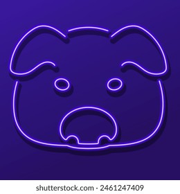 pig neon sign, modern glowing banner design, colorful modern design trend. Vector illustration.