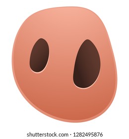 Pig Nose Cute and Funny Closeup. One of the Chinese New Year Symbol. Vector Illustration.