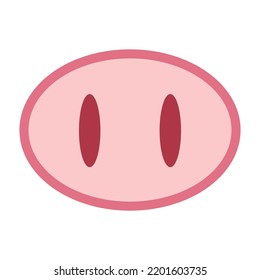 Pig Nose Emoji Icon Isolated On White Background. Vector Art.